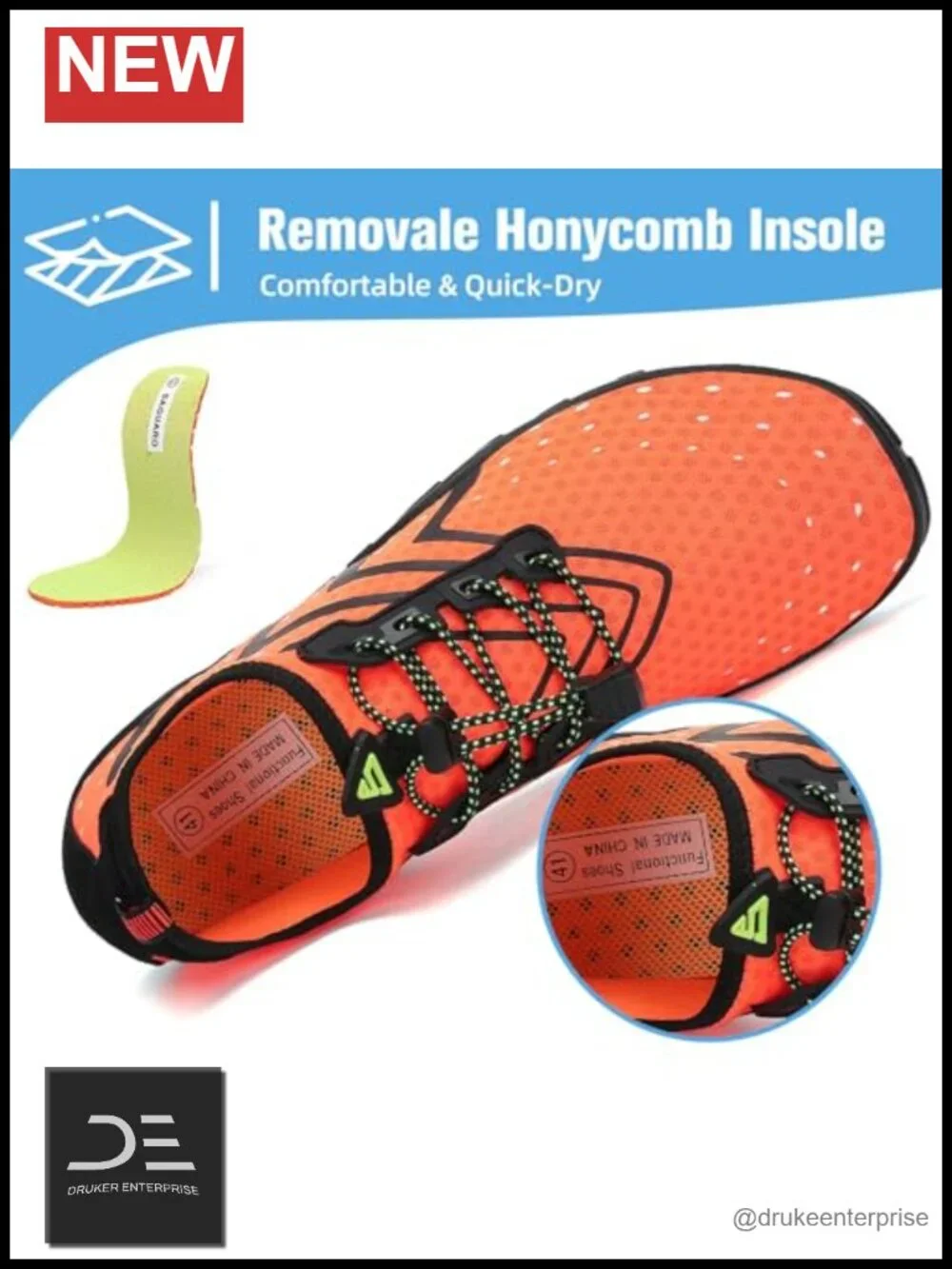 Quick-Dry Barefoot Swim Shoes with Drainage Holes, Lightweight Aqua Shoes